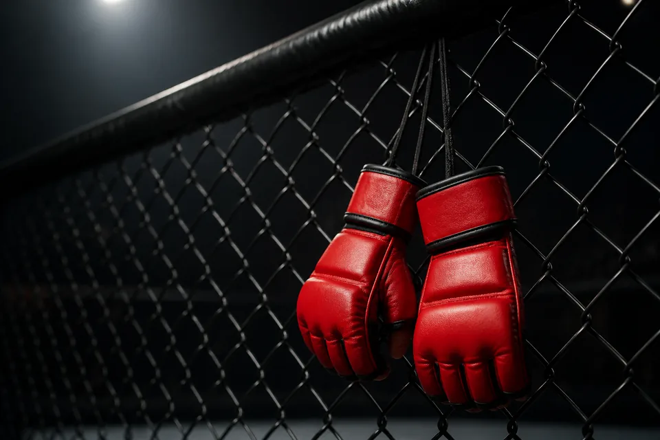 Ставки на MMA Pin-Up: красные перчатки на сетке октагона